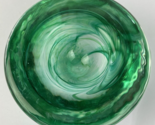Kosta Boda Cobalt Green with Swirls Glass Candle Votive Holder Sweden 17... - $22.76