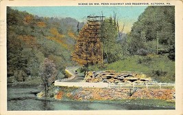 Altoona Pa~Scene On William Penn Highway &amp; RESERVOIR~1924 Superior Postcard - £5.58 GBP