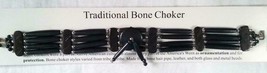 HAND CRAFTED BLACK FOUR ROW BUFFALO BONE CHOKER #548 native style neckla... - £12.58 GBP