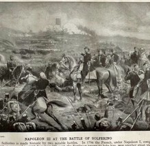 1914 Napoleon III Battle of Solferino in 1859 Print Art Antique Military... - £23.69 GBP