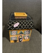 Halloween Spooky House Wood Tissue Box Cover Haunted House - $32.66