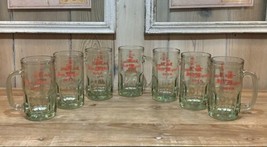 Set Of 7 ~ Vintage San Miguel Clear Glass Beer Mugs - $56.09