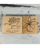 Stampin Up Rubber Stamps Lot of 2 Flowers Thanks A Lot  - £7.90 GBP