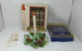 Carolites Bells Of Noel Musical Table Candle &amp; Wreath Christmas 80s 1980... - £30.52 GBP