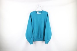 Vintage 90s Streetwear Womens Size XL Faded Blank Crewneck Sweatshirt Blue USA - £31.07 GBP