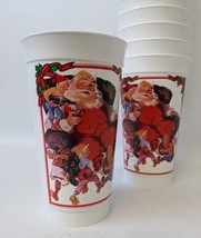 Lot of 12 Vintage 1990&#39;s COCA-COLA Christmas Haddon Sundblom Plastic Cups, NOS! - £15.98 GBP