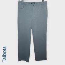 TALBOTS signature fit comfy gray ponte knit career office work pants size 10 - £27.07 GBP