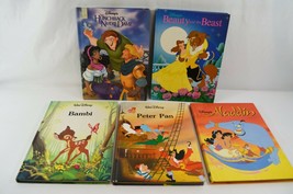 Walt Disney Hardcover Books Gallery Twin Bambi Peter Pan Aladdin Hunchback LOT - £22.78 GBP