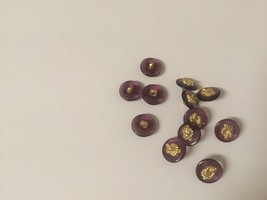 12  Lilac/Goldtone Shank Buttons, 5/8&quot; - £2.10 GBP