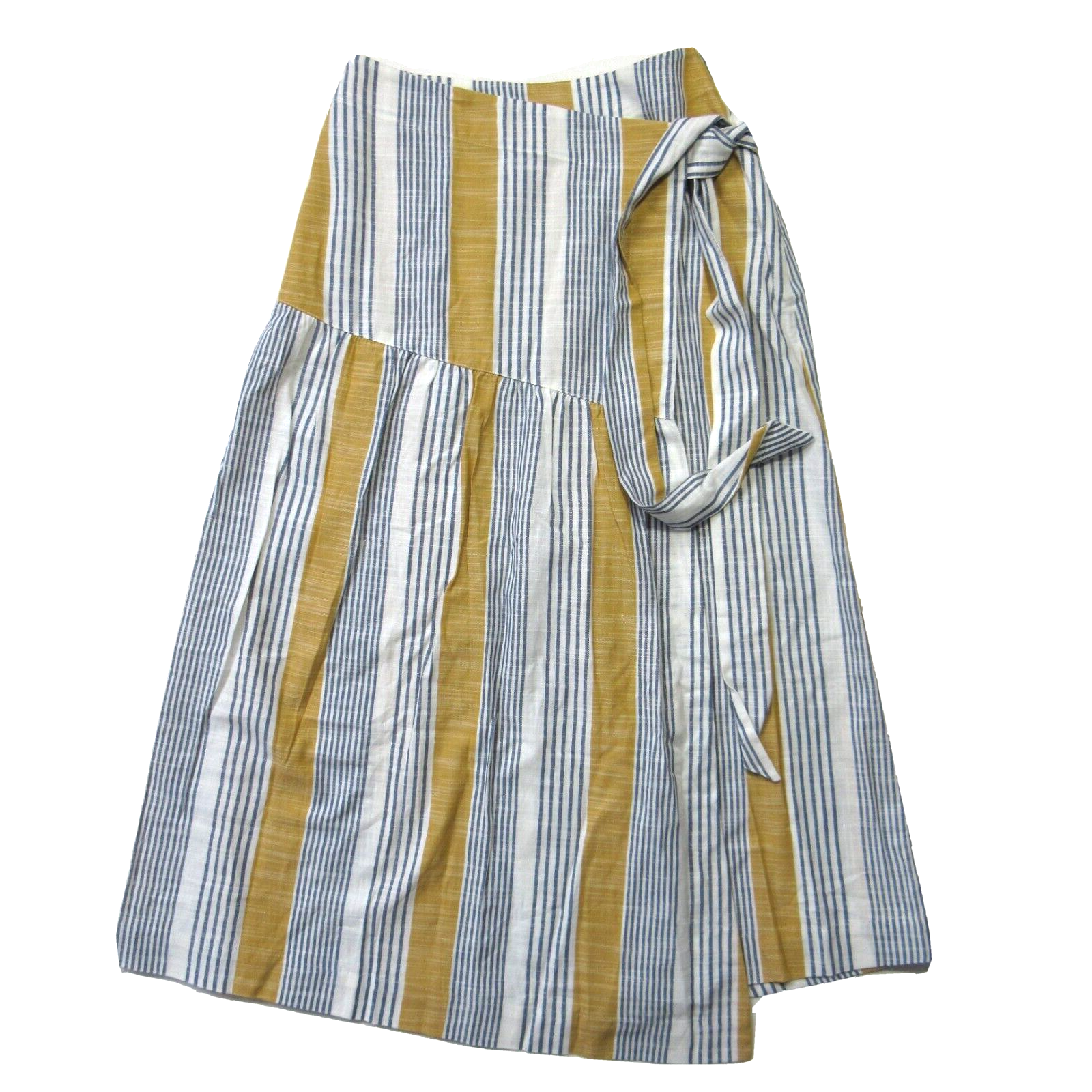 Primary image for NWT Anthropologie Maeve Laura in Yellow Striped A-line Wrap Skirt 0 $110