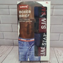 NIB Mens &quot;Levi&#39;s High Comfort Cotton Stretch Boxer Briefs 4 Pack Underwe... - $19.97 CAD
