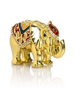Keren Kopal Gold Elephant Hand made Trinket box Decorated with Austrian ... - $724.05 MXN