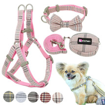 Soft Dog Harness and Leash Set Adjustable Nylon Chihuahua Dog Collar For... - £19.60 GBP+