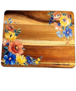 Pioneer Woman Wooden Cutting Board 8 X 10 Floral Flowers Acacia Wood NEW - £16.13 GBP
