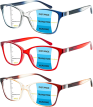 STASTEND 3 Pack Progressive Multifocus Reading Glasses Blue Light Blocki... - $29.91