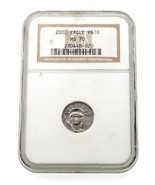 2002 1/10 Oz. Platino Aquila Selezionato Da NGC Come MS-70! Chiave Periodo - $10,551.72 MXN