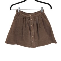 Rylee + Cru Girls Button Front Mini Skirt Corduroy Brown Wine 12-14Y - $24.06