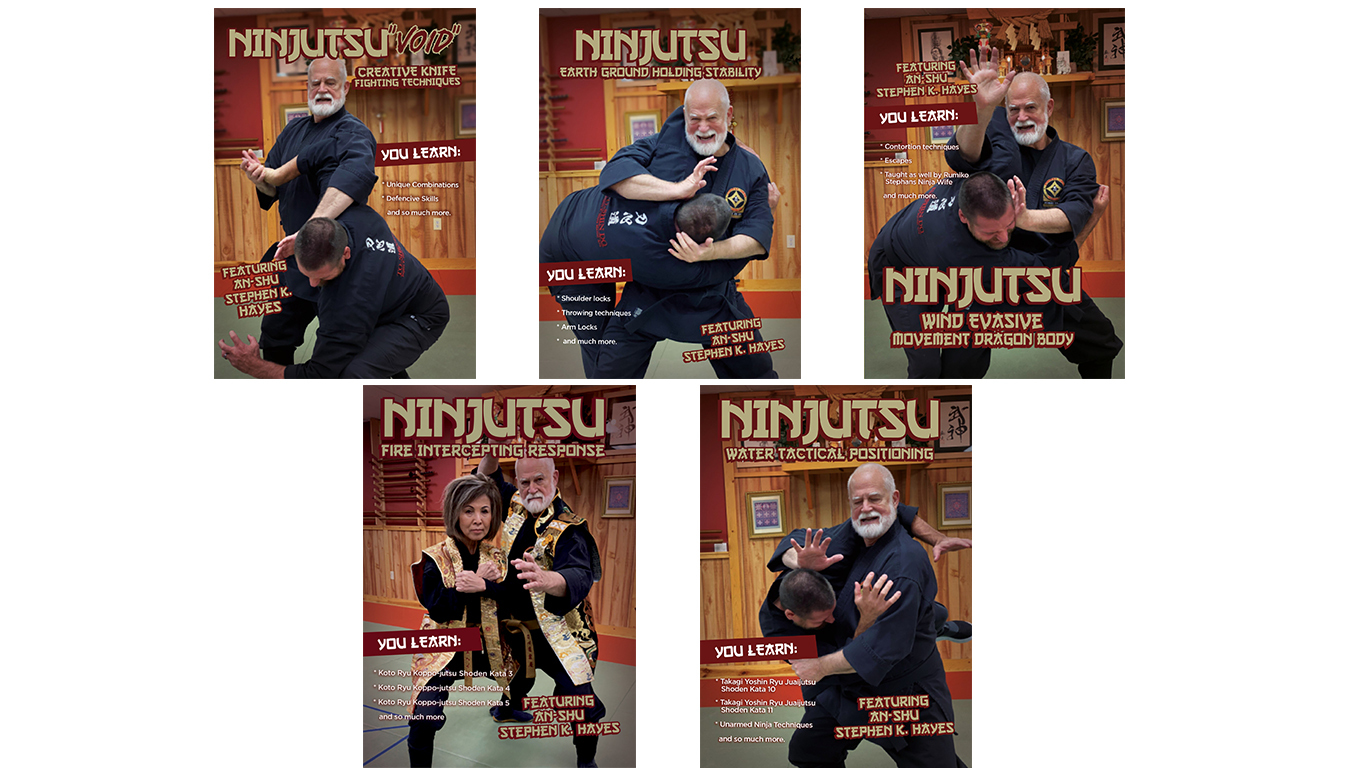 Primary image for 5 DVD SET Ninjutsu Secrets Empty Hand fighting escapes DVD Stephen Hayes