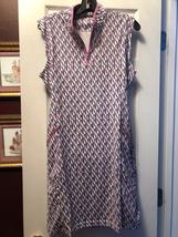 NWT Ladies Bermuda Sands Dahlia Pink Gray Sleeveless Golf Tennis Dress Size M image 2