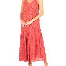 Joie Maxi Dress Women L Rose Tiered Strap Sleeveless Abstract Cotton NWOT - $31.39
