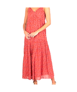 Joie Maxi Dress Women L Rose Tiered Strap Sleeveless Abstract Cotton NWOT - $31.39