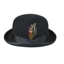 Men Bruno Capelo Hat Australian Wool Round Crown Bowler Derby BO320 Black image 6