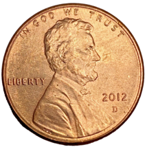2012 D Lincoln Shield Reverse Cent Penny US Coin - $1.10