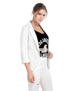 Celebrity Style Jersey Office Wear Women&#39;s White Blazer Jacket Australia... - $736.11 MXN