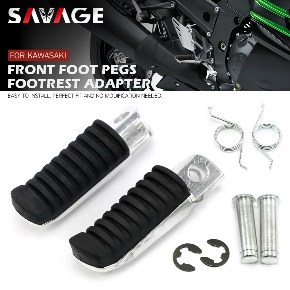 Front Footrest Foot Pegs For Kawasaki Ninja 250 400 650 1000 Versys Z1000SX Z750 - £12.53 GBP+