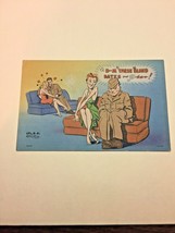 Comic Cartoon WW 2  Postcard, “Blind Date Problem “ . Funny Card. Marines - £3.07 GBP