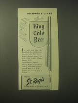 1948 Hotel St. Regis Ad - King Cole Bar - £14.76 GBP