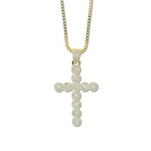 16&quot;+4&quot; Box Chain Fashion European Women Jewelry MiPaved CZ Ice Lucky Cross Hamsa - £33.96 GBP