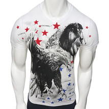 Nwt Eagle 4TH Of July Patriotic Red Blue Stars Usa Flag Men&#39;s T-SHIRT Size S - £9.34 GBP