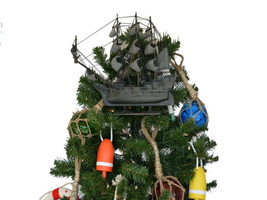 Wooden Flying Dutchman Model Pirate Ship Christmas Tree Topper Decoration - £74.19 GBP