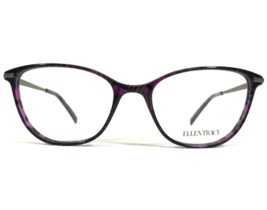 Ellen Tracy Eyeglasses Frames Guyana Purple Marble Grey Cat Eye 54-18-140 - £44.44 GBP