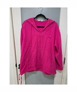 Soft Surroundings Pink Hoodie Pullover Tunic Medium Made in USA Cotton - $38.06 CAD