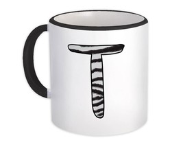 Monogram Letter T : Gift Mug Zebra Letter Initial ABC Animal Print Gift - $15.90
