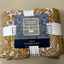 William Morris 2pc Standard Shams Cherwell Honey Quilted Bnip - £49.43 GBP