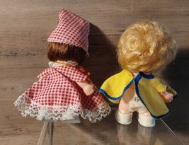 Vintage 1966 Hong Kong Baby Dolls Set 2 Mini 5&#39;&#39; Original Outfits - £18.50 GBP