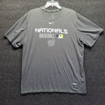 Nike DriFit Men&#39;s Sz XL MLB Washington Nationals Polyester T Shirt Gray Neon - £15.22 GBP