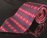 TOMMY HILFIGER Red White Blue GEOMETRIC Woven Tie Classic Striped - $11.21