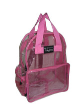 CLEAR Pink Backpack See Through Security  Plastic Sports School Travel P... - $22.76