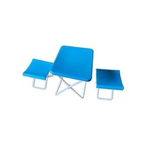 Mattel Arco Barbie Dream House Camping Fold Table Chairs Blue 1989 - $12.59