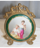 Vintage Metal Cherub Frame Parisian Ladies Bisque Portrait Artist Delacroix - €844,41 EUR