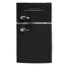Mini Fridge Magic Chef With Freezer Retro 3.2 Cu. Ft. 2 Door Black Refrigerator - £150.90 GBP