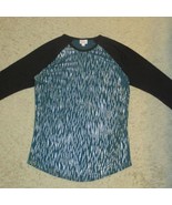 Womens long Sleeve Top Black Emerald Silver SZ Small LU La Roe - $112.09 MXN
