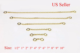 2 mm 14k gold filled Extender Safety Rolo Chain Necklace Bracelet spring... - £3.94 GBP