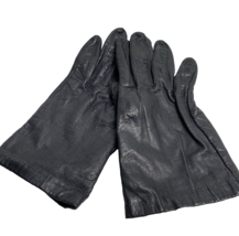 Vintage Women's Leather Gloves Black Leather Philippians Size 7 - $18.99