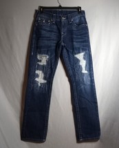 True Religion Slim Men&#39;s Distressed Dark Wash Denim Jeans Size 32x33 - £35.05 GBP