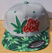 Get Weed Marijuana Leaf Leaves Cannabis Snapback Baseball Cap ( Gray ) - £11.77 GBP